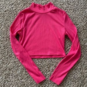 Cute ribbed long sleeve crop top